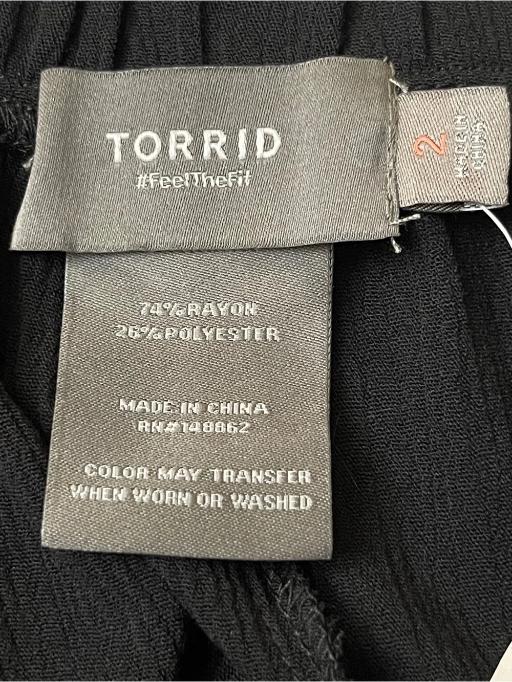 Torrid Black Ruffle Hem Flowy Lounge Shorts NWT Size 2 Plus 2X 22/24